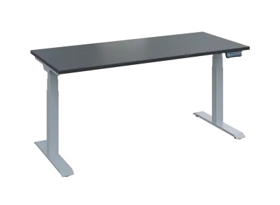 Fleximax 27-16 výškově nastavitelný stůl, kovová podnož stříbrná, deska 25 mm, široký 1600 mm, antracit